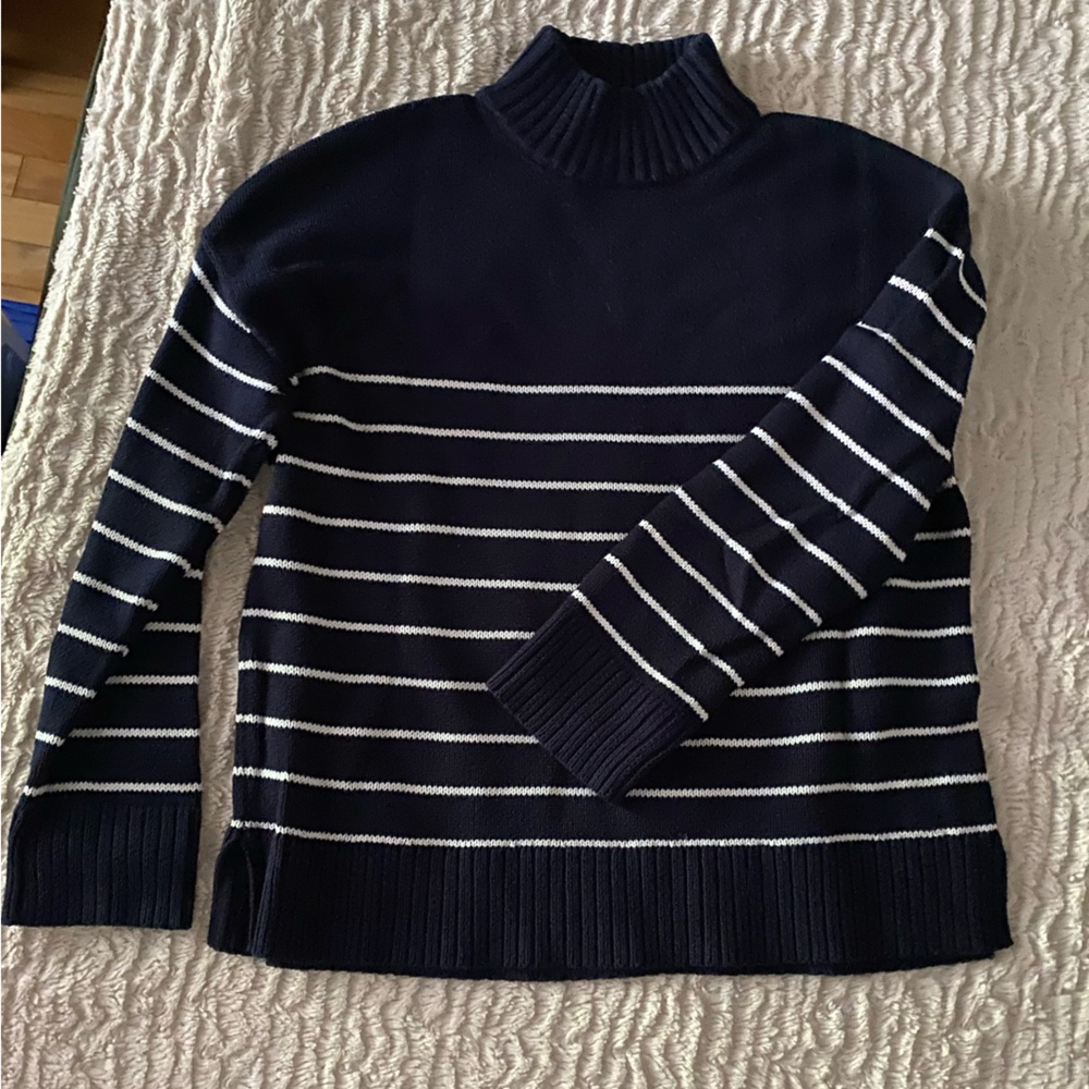 Navy and White Striped Sweater